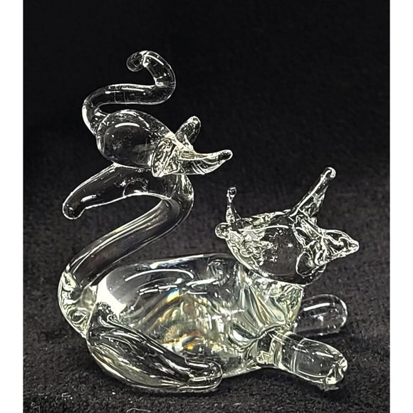 Small Cat mouse hand blown glass figurine - Picture 1 of 6